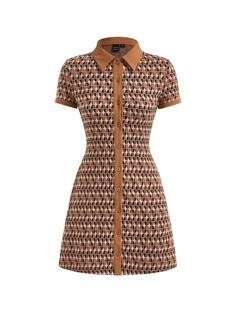 PRICES MAY VARY. Collar, Short Sleeve, Graphic Print, Contrast Binding, Button Closure, Casual Mini Dress Soft fabric has some stretch Suitable for party, holiday, office, shopping, street, dailywear and so on Model Measurements: Height: 68.9 inch, Bust: 35.4 inch, Waist: 24 inch, Hips: 35.4 inch. Wear: S Please refer to Product Measurement in Product Description as below Short Shirt Dress, Shirt Dress Outfit, Short Shirt, Mini Robes, Mini Dress Casual, Button Up Dress, Dream Clothes, Fashion Killa, Chic Outfits