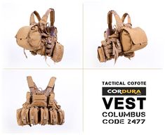 Tactical Cordura Coyote Vest ! #Best Quality, Best Price, Best Service ✨ Available at Columbus Stores, for info : 76 708610.