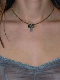 Multicolor Stone Cross Necklace Fall Bottoms, Stone Cross, Fall Dresses, Accessories Shop, Cross Necklace, Stone