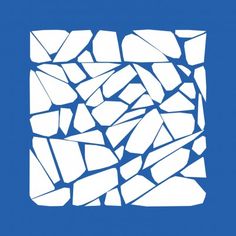 a blue background with white squares in the shape of rectangles on top of each other