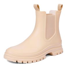 PRICES MAY VARY. 100% Waterproof: Made entirely of pure natural rubber, the integrated seamless line design can effectively prevent splashes, and even when walking on waterways, it can completely ensure that your feet will not get wet with water. Soft and Cozy Poly/Cotton Lining;We provide comforts by lining our women's boots with soft, polyester/cotton blend lining, where moisture also could be absorbed. Your feet will keep dry, cozy, and warm when wearing boots! Easy Pull-On Style & Non-Slip: Ugg Loafers, Women Boots Outfit, Cute Rain Boots, Woman Sneakers, Cozy Shoes, Garden Boots, Woman Sandals, Short Rain Boots, Boot Fashion