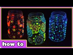 three jars that have glow in the dark