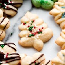 some cookies are arranged in the shape of christmas trees