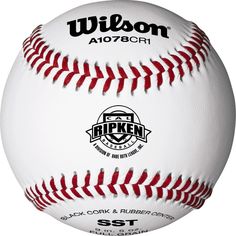 a white baseball with red stitchs and the words wilson at08bori on it