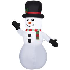 inflatable snowman with hat and scarf