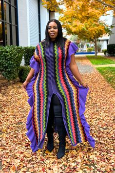 Purple And Yellow Crochet, Crochet Winter Dress, Crochet Winter Dresses, Warm Knit Sweater, Geometric Knit, Crochet Inspo, Crochet Winter, Crochet Items, Oversize Knit