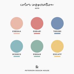 the color scheme for an interior design house, with different colors and shapes in it