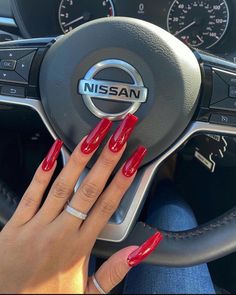 Long Red Nails, Daily Nails, Nail Brown, Nails Fun, Nails Formal, Coffee Nails, Red Acrylic Nails, Tree Nails, Pinterest Nails