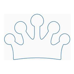 a blue outline drawing of a crown