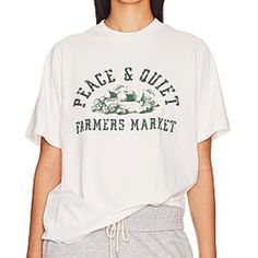 Museum Of Peace And Quiet Farmers Market Tshirt Farmers Market Tshirt, Museum Of Peace And Quiet, Peace And Quiet, Farmers Market, White Green, Tshirt Colors, Womens Tops, Tops & Tees, Marketing