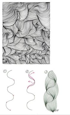 three different types of yarn are shown in this drawing