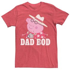 Celebrate your Dad with this men's Peppa Pig Father's Day tee. Celebrate your Dad with this men's Peppa Pig Father's Day tee. FEATURES Crewneck Short sleeveFABRIC & CARE Cotton, polyester Machine wash Imported Size: L. Color: Red. Gender: male. Age Group: adult. Pattern: Graphic. Peppa Pig Shirts, Peppa Pig Shirt, Pepa Pig, Pig Shirts, Dad Bod, Father's Day T Shirts, Peppa Pig, Pattern Graphic, Red And Grey