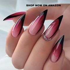 Stiletto Press on Nails French Tip Fake Nails Red Gradient Gel Nails Goth Acrylic Nails with Rhinestones, Full Cover Stick on Nails Artificial False Nails Glue on Nails for Women Girls
Amazon Affiliate