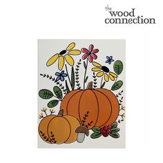 the wood connection magazine cover with flowers and pumpkins