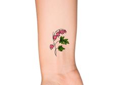 Floral Ankle Tattoo, Heart Flower Tattoo, Small Wrist Tattoo, Heart Plant, Heart Temporary Tattoos, Flower Tattoo Meanings, Ocean Tattoos, Text Tattoo, Daughter Tattoos