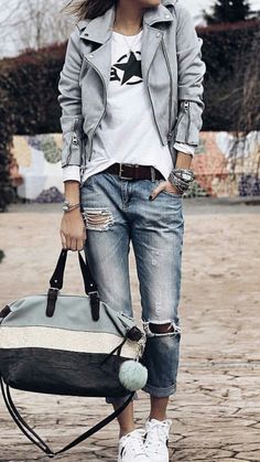 Fantasy Closet, Outfit Jeans, Edgy Outfits, Looks Style, Elegant Outfit, Outfits Casuales, Fall Outfit, Jean Outfits, Ripped Jeans