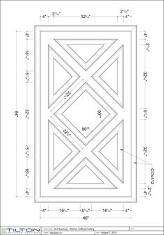 an architectural drawing showing the design for a door with four diagonals on each side