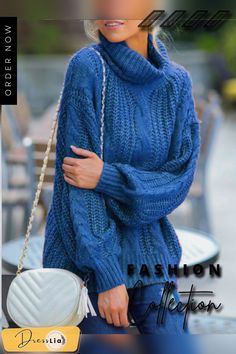 Women Casual Cowl Neck Sweater Pullover Cowl Neck Sweater Dress Winter, Blue Cowl Neck Sweater, Plain Coats, Women Long Cardigan, Cashmere Sweater Women, Sweater Vest Women, Sweater Pullover, Cowl Neck Sweater, Cardigan Jacket