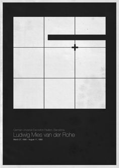 a black and white poster with the words ludwig miles van der rohe