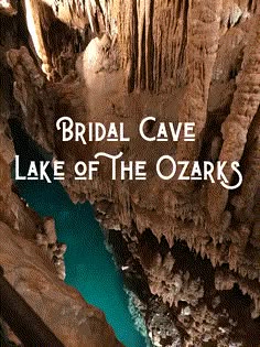 the inside of a cave with water in it and text that reads, bridal cave lake