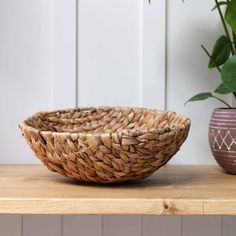 #size_large Neptune Kitchen, Handwoven Baskets, Decorative Baskets, Fruit Bowls, Hand Woven Baskets, Water Hyacinth, House Doctor, Fruit Bowl, Basket Decoration