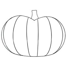 a black and white drawing of a pumpkin with the outlines on it's side