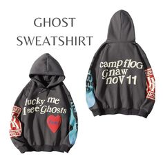 $28.00-$42.99 I See Ghosts Hoodie, Kanye West Sweatshirt, Lucky Me I See Ghosts, I See Ghosts, Lucky Me, Streetwear Hoodie, Kanye West, 3d Print