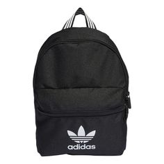 adidas Small Adicolor Classic Backpack 'Black' IJ0762 Adidas Streetwear Bag With Logo, Adidas Logo Nylon Bag For Streetwear, Sporty Adidas Logo Backpack, Adidas Logo Standard Backpack For Everyday Use, Adidas Logo Backpack For Everyday Use, Casual Adidas Logo Bags For Everyday Use, Casual Adidas Sports Bags, Adidas Logo Backpack For Outdoor Activities, Sporty Adidas Backpack