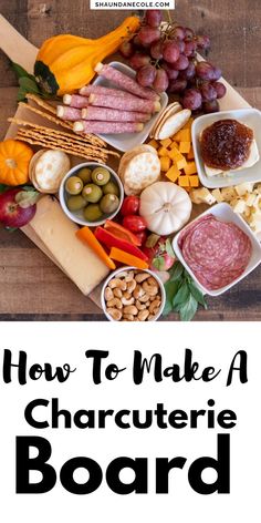 how to make a charcuterie board with text overlay