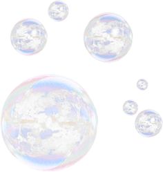 soap bubbles floating in the air on a white background