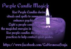 Purple Candle Spells, Wicca Candles