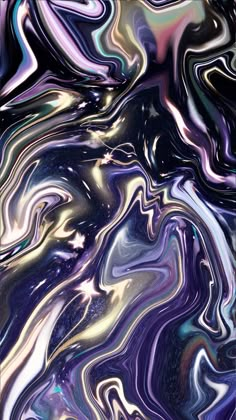 an abstract painting with purple and blue colors