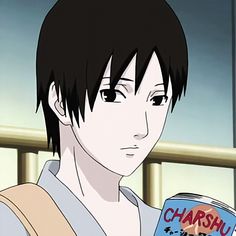 an anime character holding a can of food