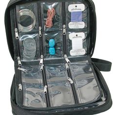 the contents of a travel bag are neatly packed and ready to be used for various purposes