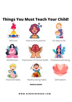 a poster with the words things you must teach your child