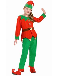 Kids Elf Costume, Elf Suit, Santa Claus Elves, Meet Santa, Elf Shoes, Costume Works, Kids Christmas Outfits, Elf Costume, Holiday Costumes