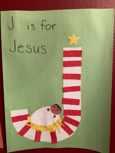 a child's handmade letter j is for jesus