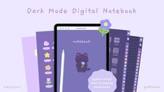 the dark mode digital notebook is open and ready to be used on your phone or tablet