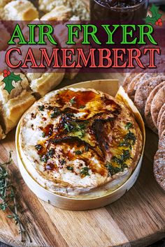 Baked camembert with a text title overlay. Camembert Recipe, Baked Camembert Recipe, Camembert Recipes, Healthy Christmas Recipes, Baked Camembert, Meat Free Recipes, Fast Healthy Meals, Homemade Cheese, Cheese Appetizers