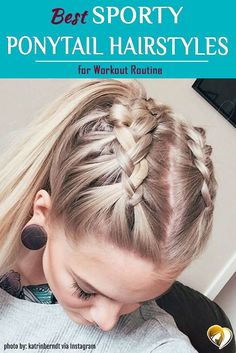 Different Ponytail Hairstyles, Softball Hair Braids, Sporty Ponytail, Softball Hair Bows, Running Hairstyles, Hairstyle Braids, French Braid Ponytail, Braid Inspiration