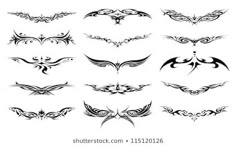 a collection of tattoo designs in black and white on a white background stock photo, images and