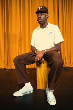 Tyler, The Creator Golfwang Outfit, Tyler The Creator Street Style, Tyler The Creator Outfits Inspiration, Tyler The Creator Outfit, Tyler Fits, Tyler The Creator Converse, Tyler The Creator Fashion, Cool Converse