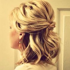 Mother Of The Bride Shoulder Length Hairstyles, Half Updos For Medium Length Hair Wedding, Partial Updos For Short Hair, Half Up Half Down Mother Of Bride Hair, Mob Hair, Partial Updo, Wedding Hairstyles Medium Length, Mother Of The Bride Hair, Wedding Guest Hairstyles