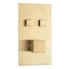 a wall mounted light switch with two switches on each side and an electrical outlet in the middle