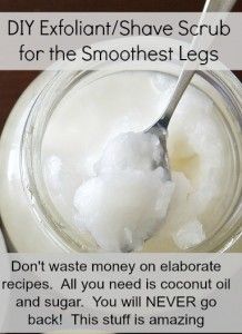 Coconut shave scrub - this is AMAZING!! I've done it several times and your will legs will be super silky sexy.... go ahead try it and see for yourself. Diy Kosmetik, Coconut Oil Uses, Smooth Legs, Facial Scrub, Benefits Of Coconut Oil, Diy Recipe, Beauty Remedies, Facial Scrubs, Diy Body