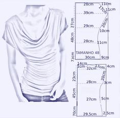 a woman's shirt size chart with measurements for the top and bottom half of her body