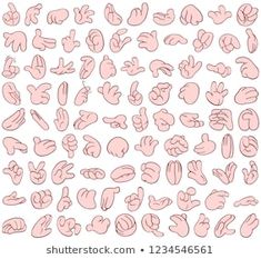 a large collection of pink hand drawn letters and numbers - decorative objects objects / objects