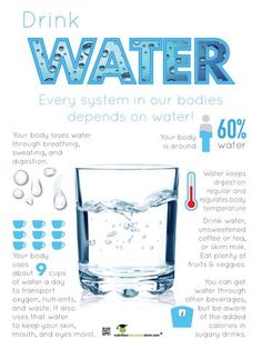 an advertisement for drinking water is shown here