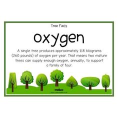 an oxygen poster with trees and the words, tree fals's