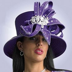 Lily & Taylor H945 purple hat Kentucky Derby Hats With Structured Crown, Purple Wide Brim Hat For Spring, Church Hats With Short Brim, Chic Fitted Hat With Structured Crown, Chic Hat With Structured Crown, Structured Crown Cloche Hat For Kentucky Derby, High Crown Hats For Spring, Elegant Winter Hat With Structured Crown, Fitted Purple Hat For Spring